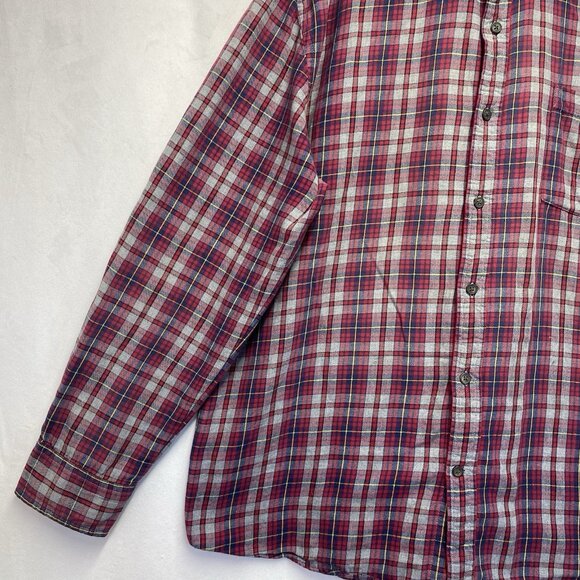 St. JOHN'S BAY Flannel Plaid Button-Down Shirt Men XL Multicolor Single Pocket - Picture 14 of 14